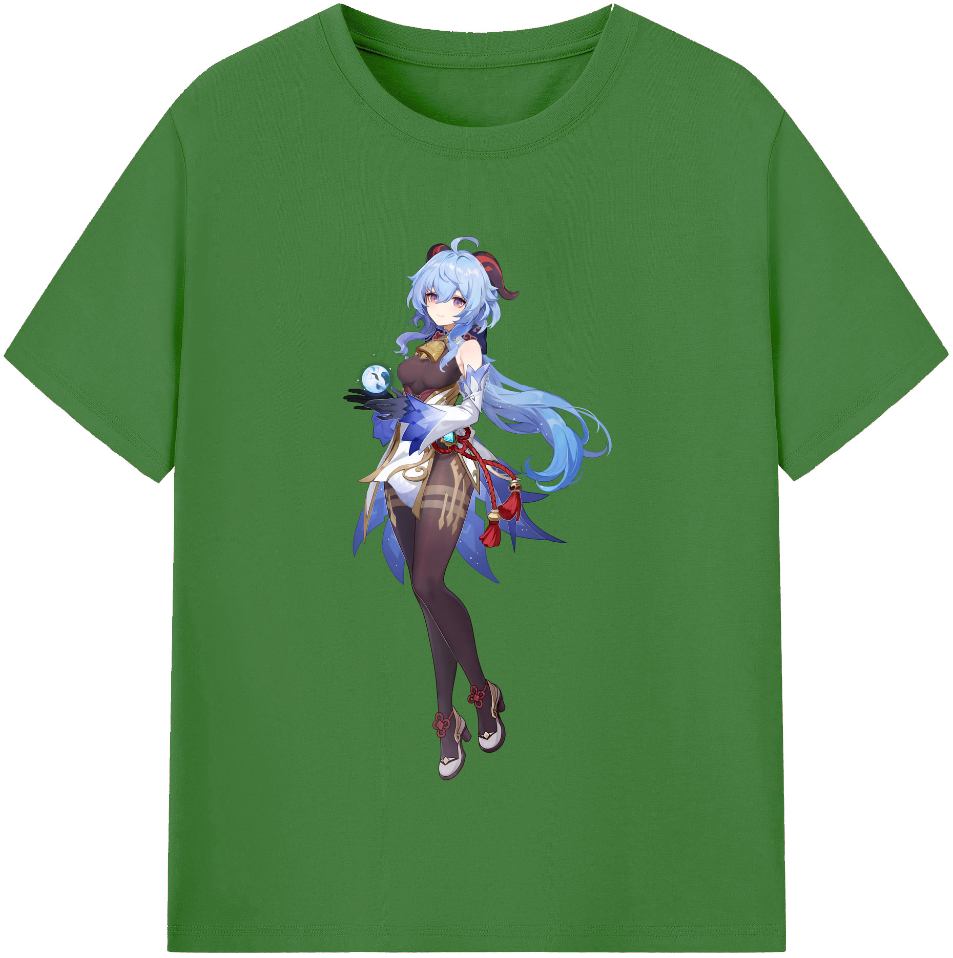 げんし神 甘雨 かんう genshin Ganyu レディースカジュアルプリントTシャツ（綿100％）